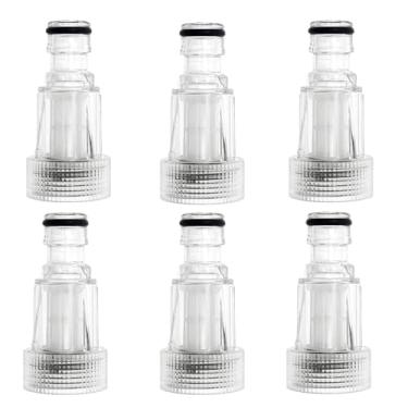 Imagem de 6un Água Entrada Filtro Conectores Reposição, Plástico Prêmio Alta Pressão Lavadora Entrada Filtro Peças Lavadora de Pressão Substituição Acessórios para Jardim Máquina Limpeza 20V MAX DCPW550
