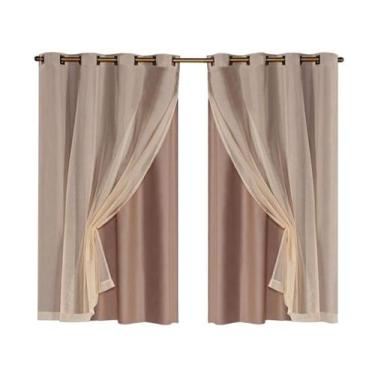 Imagem de Cortina Para Quarto De Casal PVC Com Voil Liso 2,00 x 1,40 - Moreira E