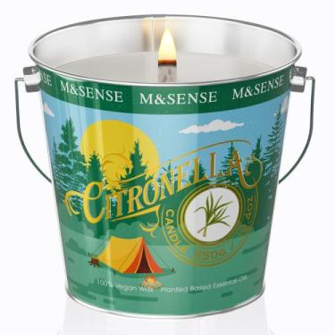 Imagem de Vela de citronela M&SENSE 575ml de óleo natural 110h de tempo de queim