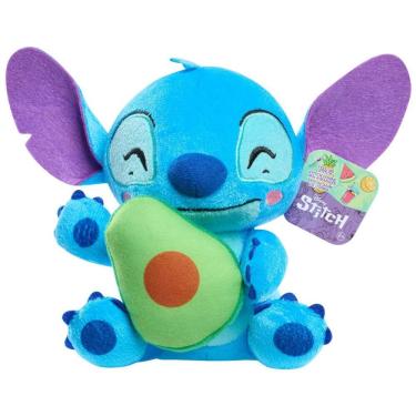 Imagem de Pelúcia Stitch 18 cm de Altura com Abacate para Crianças Acima de 2 Anos, Just Play, Azul