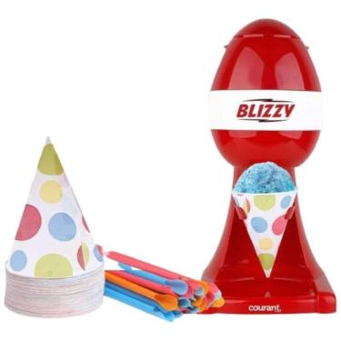 Imagem de Máquina de Raspadinha Elétrica para Uso Doméstico com Cones e Canudos Inclusos, 110v, COURANT CSM2081, Vermelho