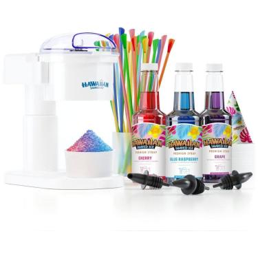 Imagem de Máquina de Raspadinha com Cones e Xaropes Incluídos, Branca, 110v, HAWAIIAN SHAVED ICE 3519 S, Branco