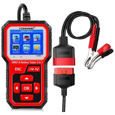 Imagem de Scanner Automotivo Profissional com Diagnóstico 2 em 1 KW681 OBD2, 12V, KONNWEI, Vermelho