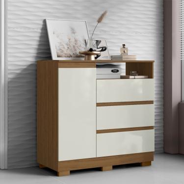 Imagem de Cômoda Quarto com 1 Porta Sapateira 97cm Tayna Atacama/Off White A09 - D'Rossi