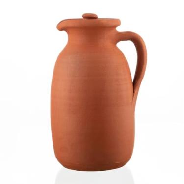 Imagem de Jarro de água de terracota de argila natural feito à mão para beber, bebida, Ayurveda, saudável, cerâmica não esmaltada, estilo tradicional, dispensador de lama indiana, frasco mexicano mexicano