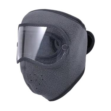 Imagem de YIJU Máscara de esqui com proteção facial quente, reutilizável, macia, proteção auricular, à prova de frio, protetor facial para adultos, homens, mulheres, Cinza