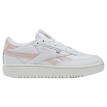 Imagem de Reebok Club C Double Revenge Platform Tênis feminino moderno, Giz/Rosa/Branco, 38