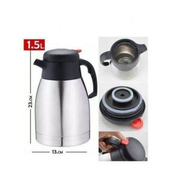 Imagem de Garrafa Termica Inox Jarra Bule Cafe Cha Isotermica Grande 1500ml Tipo Jarra Quente Gelada Bebida
