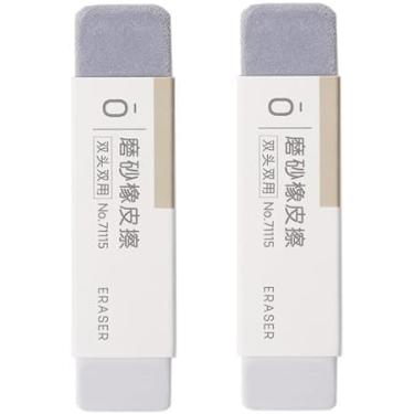 Imagem de 2 peças de borrachas de tinta fosca cinza - Design estilo caneta para canetas esferográficas e canetas-tinteiro, material escolar e de escritório fosco não abrasivo