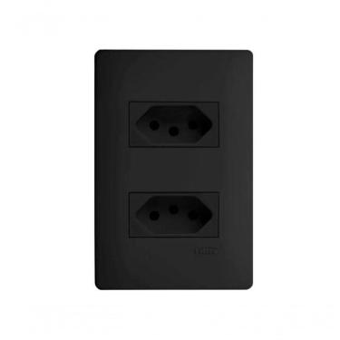 Imagem de Conjunto Fame Habitat Black - 2 Tomadas 2p+t 10a