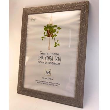 Imagem de Moldura A4 Porta Certificado - Quadro Para Diploma, Foto e Documento Feito de Plástico com Suporte de Parede com Acrilico Transparente para imagen - Lene (Moldura Marrom)