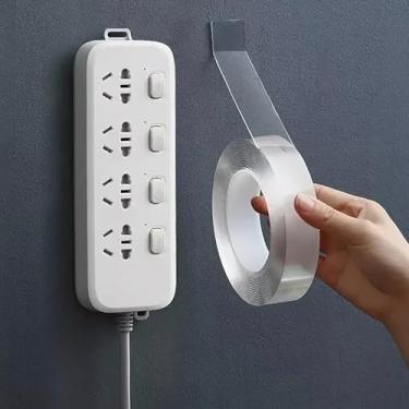 Imagem de Adesivo de parede dupla face de 3/10.2 cm para parede, adesivo de parede duplo removível de 3,28 pés para pendurar pôster de imagem