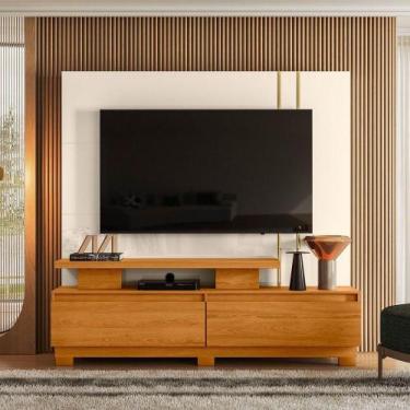 Imagem de Estante De Tv 75 Pol 183cm Com Pé Sala Belora Cinamomo-off White M20 -