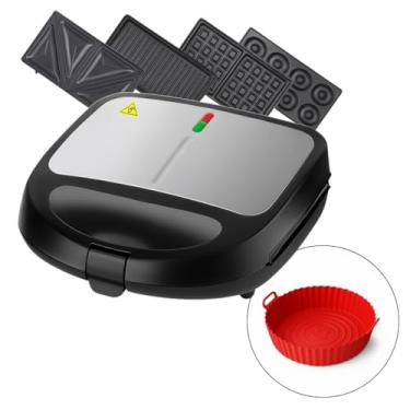 Imagem de Sanduicheira Elétrica 4 em 1 Grill Misteira Waffle Donuts Antiaderente 110v