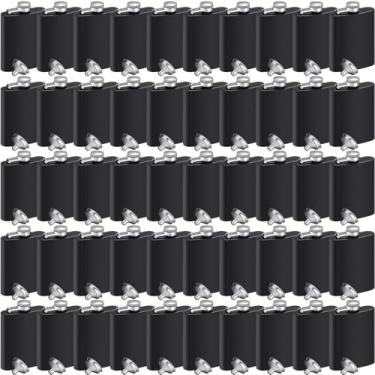 Imagem de Hoolerry 50 frascos de quadril para homens de bebidas 170 g pacote de aço inoxidável garrafa de licor com 50 funis garrafa de uísque à prova de vazamento para festa de casamento padrinho presente de