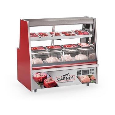 Imagem de Balcão de Açougue Refrigerado Turino Vermelho 220V GRTA-150 VM Gelopar