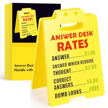 Imagem de Placas de mesa engraçadas, placa de atendimento com citações humorísticas para decoração de escritório, presentes divertidos e divertidos para colegas de trabalho, presentes perfeitos para chefes para