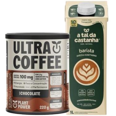 Imagem de Suplemento Ultracoffee Chocolate Plant Power 220g e Bebida Barista Sem Lactose A Tal da Castanha 1L