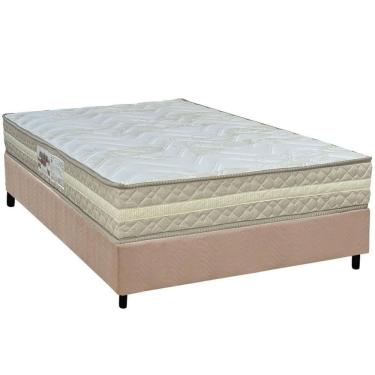 Imagem de Conjunto Box Casal: Colchão Espuma Paropas Ag65 Master Clean + Base Crc Suede Clean (138x188)