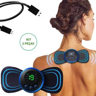 Imagem de Kit 2 Peças Massageador Portátil Recarregável USB Para Dor No Pescoço 