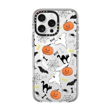 Imagem de CASETiFY Capa transparente para iPhone 16 Pro Max [não amarela/2 m. Proteção contra quedas de grau militar/compatível com Magsafe] - Boo! its Halloween - Transparente