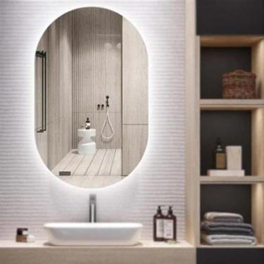 Imagem de Espelho Cápsula com Luz de LED Flutuante e Touch Screen - Design Premi