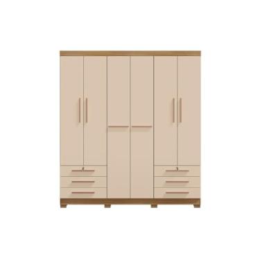 Imagem de Guarda Roupa Casal Bagé 6 Portas e 6 Gavetas Sem Espelho EdeCasaMoveis