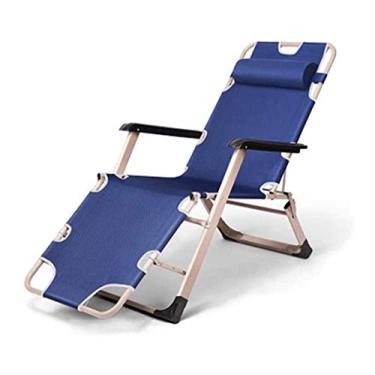 Imagem de YYBOES Móveis de pátio, cadeira reclinável dobrável para soneca, sentado/espreguiçadeira, cadeira de convés Siesta, sofá inverno/verão, pesca, praia, cadeira ao ar livre/casa com encosto de cabeça