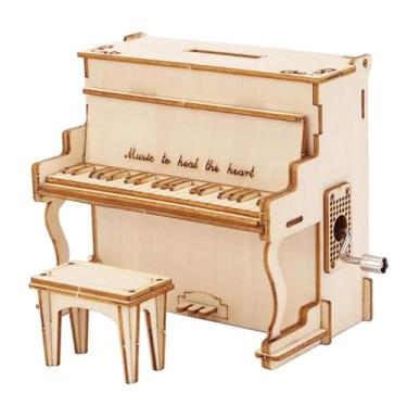 Imagem de YIJU Quebra-cabeça 3D de Madeira, Modelo de Piano, Kit de Montagem com Manivela, Decoração de Mesa, Enfeite para Casa, Presente para Homens e Mulheres, Style C