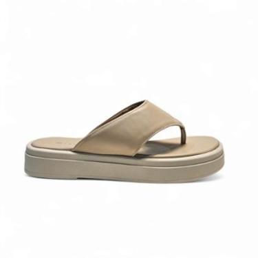 Imagem de Papete Feminina Isis Flatform Tamanho Especial Grande 40 41 42 Bege Zephir-Feminino
