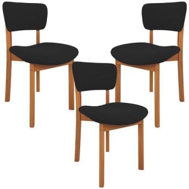 Imagem de Kit 03 Cadeiras Para Sala De Jantar Cozinha Living Estofada Dara L02 S