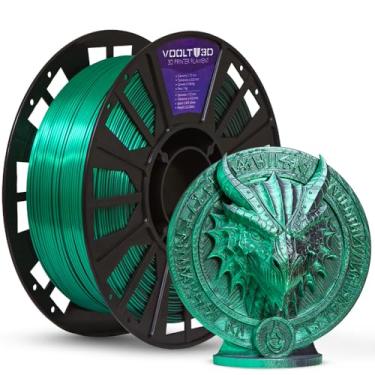 Imagem de Filamento PLA Duo Color Shadow 1kg, 1.75Mm, PLA com Efeito de Sombreamento, Para Impressoras 3D FDM, Nacional Voolt3D (Shadow Verde e Preto V-Silk)