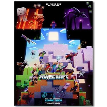 Imagem de Hilycen Pôster Minecraft para fãs crianças presentes - Game Minecraft Posters impressão em tela imagem para quarto de meninos adolescentes meninas quarto decoração de parede