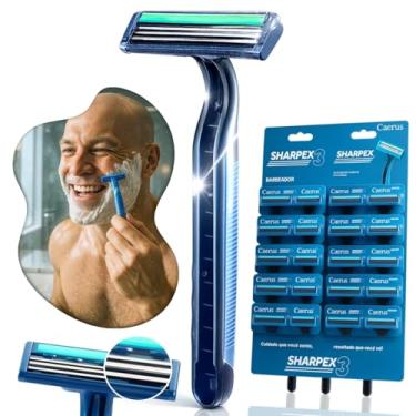 Imagem de Aparelho Barbear Descartável Cartela 24 Unidades Lâmina Tripla Flexível Sistema Pivot Conforto Seguro