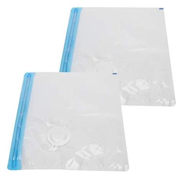 Imagem de aqxreight 2 Unidades de Saco de Armazenamento a Vácuo que Economiza Espaço, Saco de Viagem Selado e Comprimido Com Entradas de Ar de Rosca de 3,5 Cm: 28x22 Cm de Armazenamento PE, Roupas Resistentes