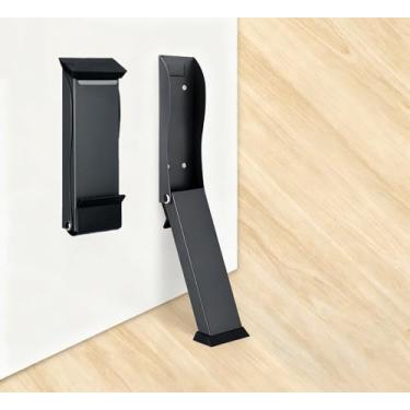 Imagem de Batente de porta para parte inferior da porta, trava de cunha de porta, suporte de porta ajustável para manter aberto, protetor de piso e parede para portas deslizantes e internas (cinza escuro