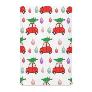 Imagem de JUZIHAI Lençol com elástico para berço 132 x 71 cm, bolas de Natal, macio, respirável, elástico, lençol de brincar para berço padrão e cama infantil