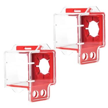 Imagem de SYWAN Capa de botão de parada de emergência, capa de interruptor de botão transparente tipo caixa grande bloqueio de botão de pressão capa de proteção de parada de emergência para diâmetro externo 22