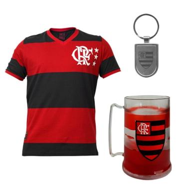 Imagem de Kit Flamengo Camisa Retrô Libertadores + Caneca + Chaveiro Brasão - Masculino-Masculino