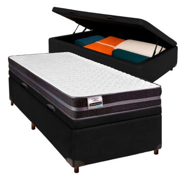 Imagem de Conjunto Cama Box Bau Blindado Solteiro + Colchão Molas Ultralastic Bogota Inducol