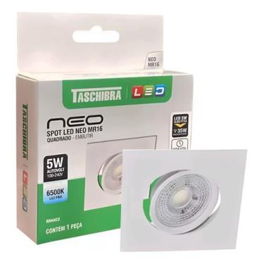 Imagem de Spot Led Neo Embutir Quadrado 5W Luz Fria 6500k Taschibra