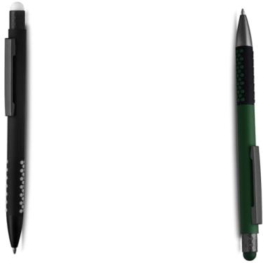 Imagem de Caneta Esferográfica Retrátil com Grip, Escrita Azul, Plástico, Kit com 1 e 2 Unidades (Preto e Verde;)