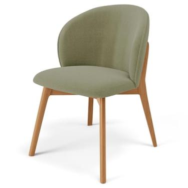 Imagem de Cadeira de Jantar e Estar Living Estofada Mia L02 Bouclê Oliva - Lyam Decor