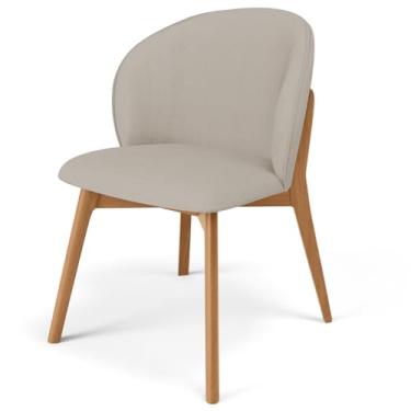 Imagem de Cadeira de Jantar e Estar Living Estofada Mia L02 Linho Bege - Lyam Decor