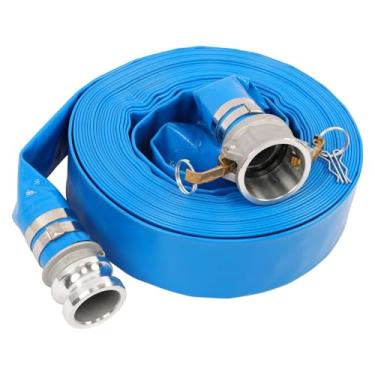 Imagem de Mangueira de irrigação com 2 acoplamentos de alumínio, 5 cm x 1,5 m, mangueira de irrigação azul