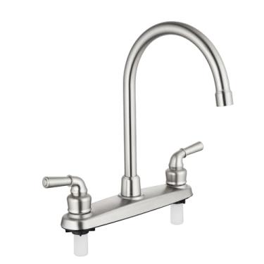 Imagem de Cinwiny Torneira de pia de cozinha RV montadas em deck Torneiras de cozinha de trailer de 20 cm com bico giratório de 360° Torneiras misturadoras para campistas Motorhome Trailer de viagem, bico de