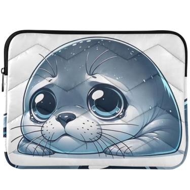 Imagem de Capa para notebook de animal adorável com selo fofo universal de 13 a 14 polegadas, capas e capas para laptop para Macbook Pro de 14 polegadas