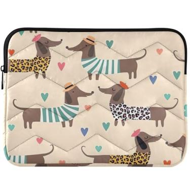Imagem de Capa para laptop Dachshund Dog Valentines Cute Laptop Case Universal 13-14 polegadas capas de computador fofas para MacBook Pro 13 polegadas