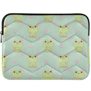 Imagem de Capa protetora para notebook Frog Cute Animals Green Laptop Sleeve Trendy Cute Laptop Case Universal 35.6 cm