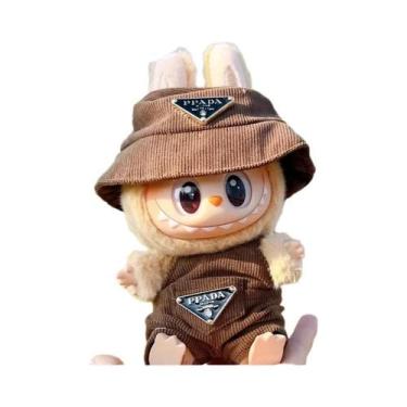 Imagem de Conjunto De Roupas Para Boneca Labubu De 17cm Em Corduroy, Chapéu, Rou